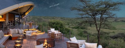  ? The boma terrace at night at Mahali Mzuri in Kenya 