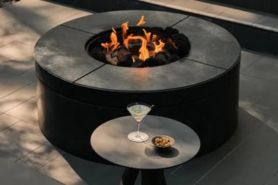 Drinks at the firepit Aman Kyoto Japan