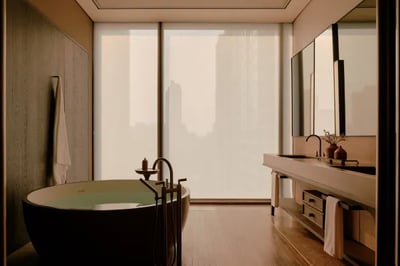 Beautiful bathroom at Aman Nai Lert Bangkok luxury hotels Thailand