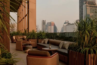 Rooftop bar at Aman Nai Lert Bangkok luxury hotels thailand