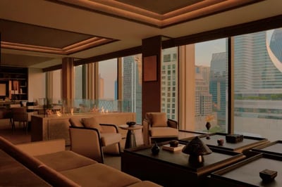 Stylish tea lounge at Aman Nai Lert Bangkok luxury hotels Thailand