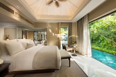 Beautiful bedroom with out door pool at Anantara Layan, Phuket