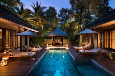Evening at the pool vila, Anantara Layan, Phuket
