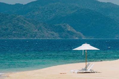 Beach seating Banwa Private Island
