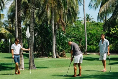 Golfing at Banwa Private Island