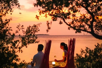 Sunset drinks at Banwa Private Island