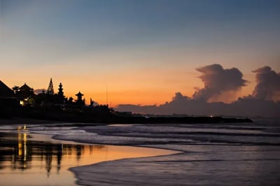 Sunset on the beach at Como Uma Canggu