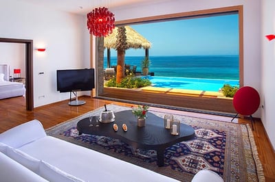 Bedroom interior in Royal Infinity Villa at Porto Zante, Greece
