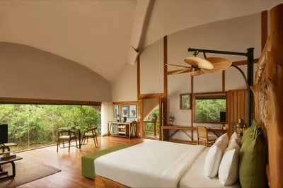 Bedroom at Uga Chena Huts, Sri Lanka