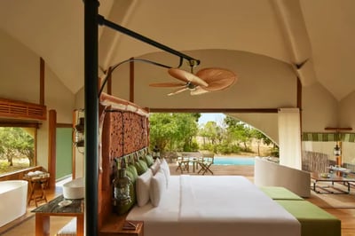 Bedroom at Uga Chena Huts, Sri Lanka