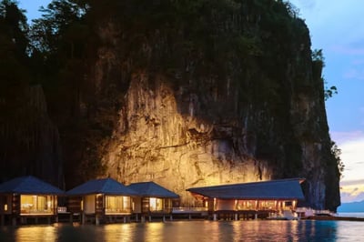 Nighttime across Lagen Island Resort El Nido