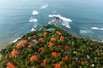 Aerial view over Cape weligama Sri Lanka Holidays