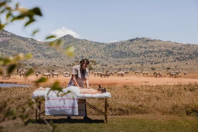 Outdoor massage at Enasoit Camp, Kenya