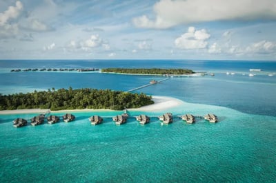 Aerial over Conrad Maldives Rangali Island