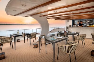 Outdoor dining area &Beyond Galapagos Explorer Ecuador
