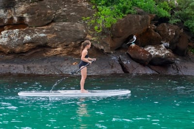 Paddleboarding at Galapagos Tribute Yacht Ecuador