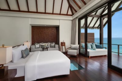 Inside a modern water villa at Heritance Aarah Maldives