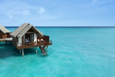 Exterior of a water villa at Heritance Aarah