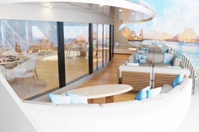 Outdoor lounge on the Hermes Mega Catamaran Galapagos