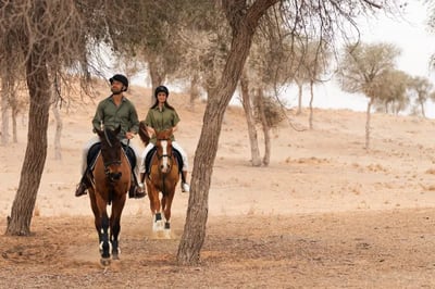 Horse riding at Ritz Carlton Ras Al Khaimah Al Wadi