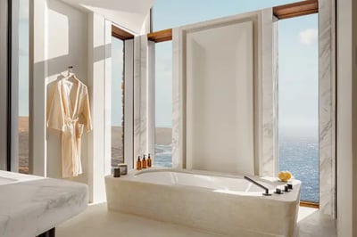 The bathroom of a private villa in One&Only Kea Island, Greece