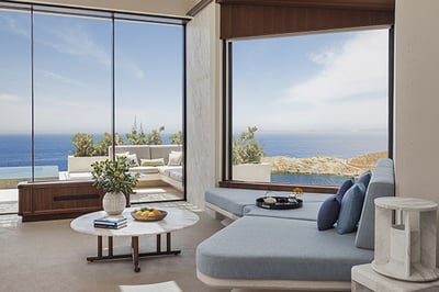 Living area in Two-Bedroom Villa with Bay View at One&Only Kea Island, Greece