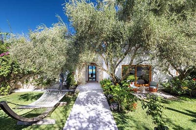Lush garden in Porto Zante, Greece