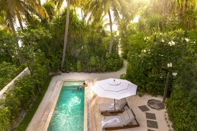 Pool garden beach villa at Conrad Maldives Rangali Island