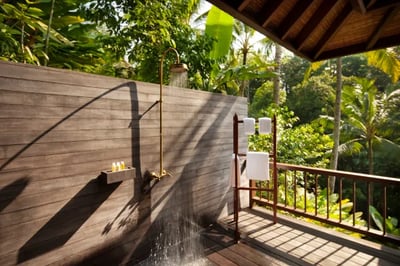 Outdoor shower at COMO Uma Shambhala Estate