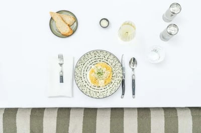 Pasta and bread at the inhouse restaurant at Casa Polanco