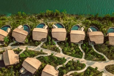 Aerial view of Namia River Retreat