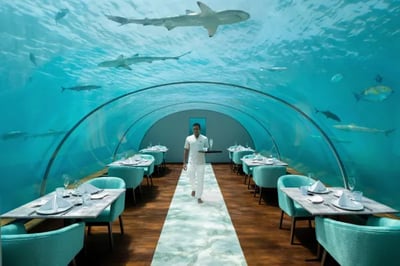 Underwater dining at Conrad Maldives Rangali Island