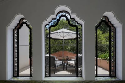 Beautiful windows onto a verandah at Casa Polanco