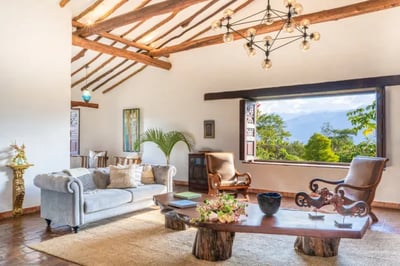 luxury lounge area in a colombian villa