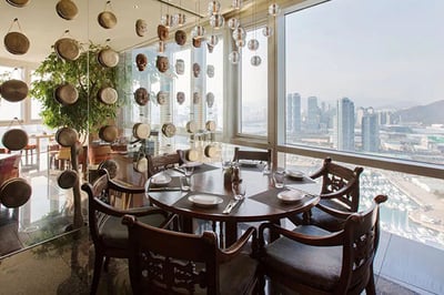 Dining Room with marina view at Park Hyatt Busan
