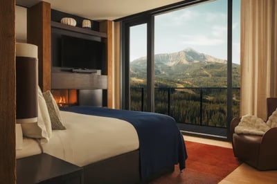 Bedroom views at One & Only Moonlight Basin, Montana, USA