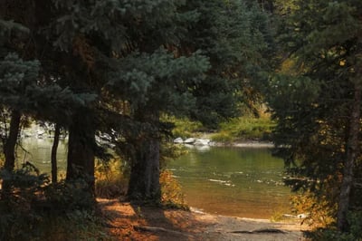 Lake scenes at One & Only Moonlight Basin, Montana, USA
