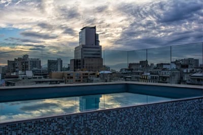 Rooftop pool at Singular Santiago