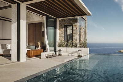 Pool Terrace in a Private Home at One&Only Kea Island, Greece
