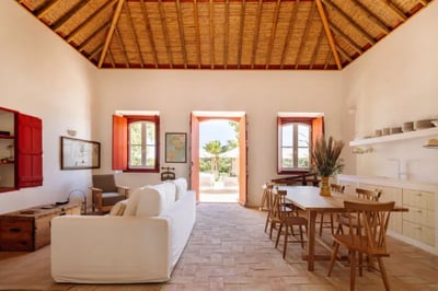 living room of converted farm house portugal