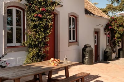 charming terrace outside converted farm house portugal