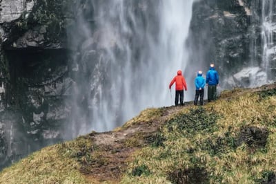 Waterfall hike at Rio Palena Lodge Chile