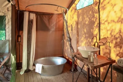 Safari style bathroom at Explorer Camp Shamwari Private Reserve South Africa