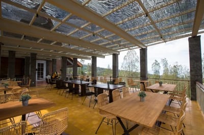 Terrace dining at Plataran Bromo