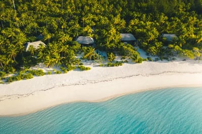 Aerial image of beach villas at The Brando
