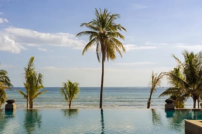 Swimming pool with sea views at The Sira Lombok Indonesia