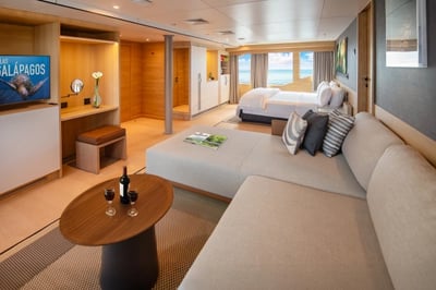Spacious bedrooms on the Galapagos Tribute Yacht, Ecuador