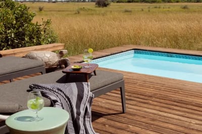 Pool lounger views at Tuludi Luxury Lodge Botswana