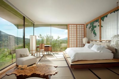 Suite overlooking mountains at Vik Chile luxury hotel