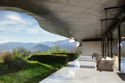 Terrace with views across the andes at Vik Chile